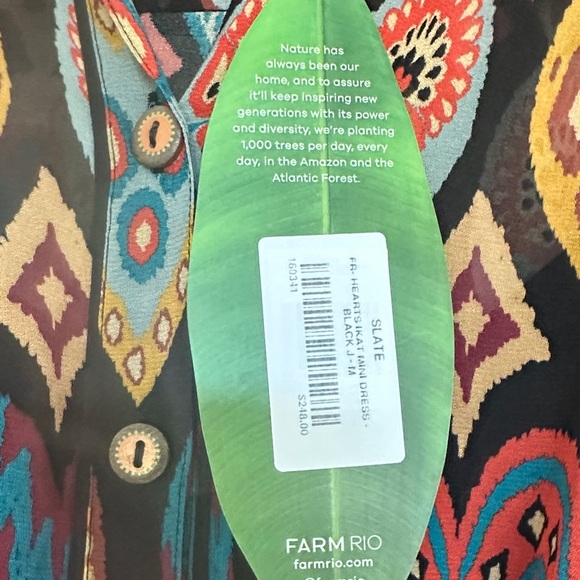 FARM Rio Multicolor Heart Pattern Dress Medium - Picture 4 of 4